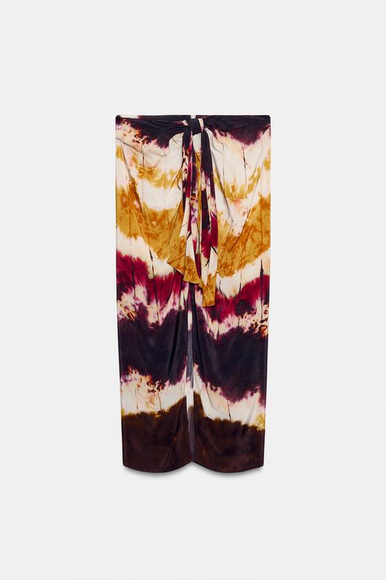 FALDA MIDI TIE DYE - Multicolor de Zara - Imagen 0