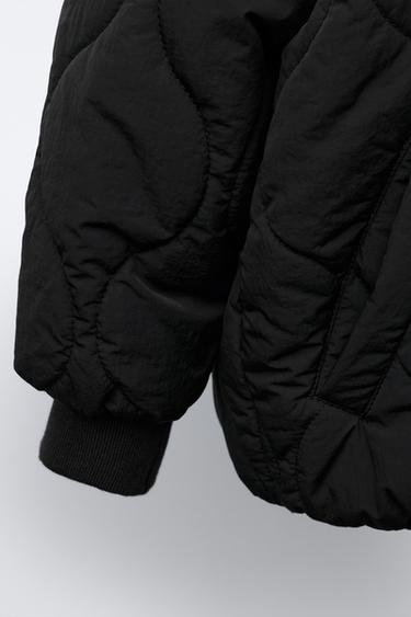 BLOUSON BOMBER MATELASSÉ CAPUCHE DÉPERLANT - Noir de Zara - Image 5