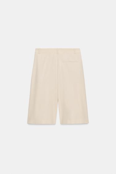 PLEATED WOOL BLEND BERMUDA SHORTS ZW COLLECTION LIMITED EDITION - Beige by Zara - Image 6