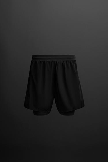 2-IN-1 PERFORATED SHORTS - Black by Zara - Image 0