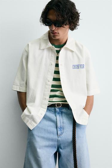 CHEMISE DÉLAVÉE IMPRIMÉ BIMATIÈRE - Blanc de Zara - Image 6