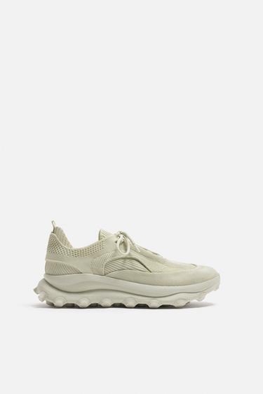 WIJDVALLENDE STOFFEN SNEAKERS - Gebroken wit van Zara