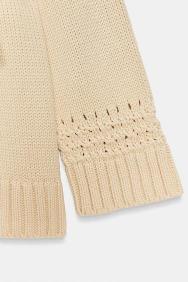 WRAP KNIT KIMONO CARDIGAN - Ecru by Zara - Image 8