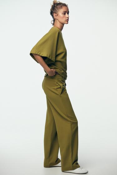 RUSTIC SHORT SLEEVE SWEATSHIRT - Olive green by Zara - Image 3