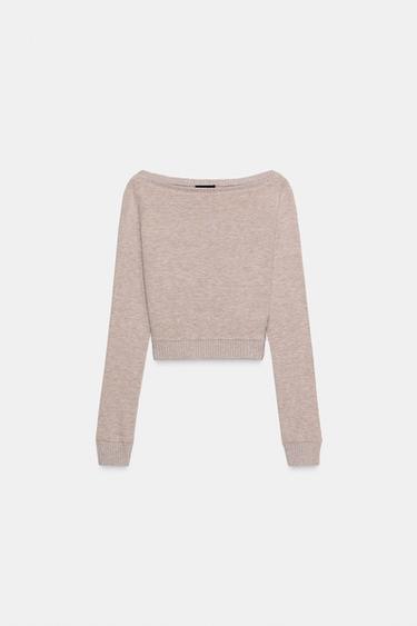 SOFT CROPPED TOP - Beige marl by Zara - Image 4