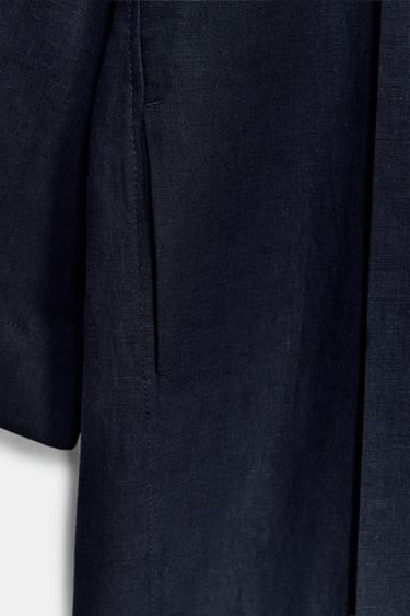 MANTEAU OVERSIZE AVEC LIN ZW COLLECTION - Bleu marine de Zara - Image 9