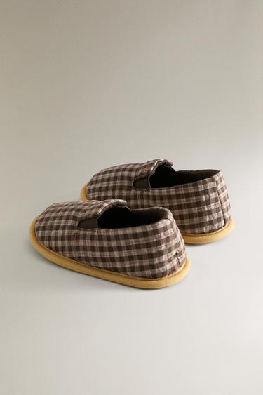 KIDS' GINGHAM SLIPPERS - Brown by Zara - Image 3