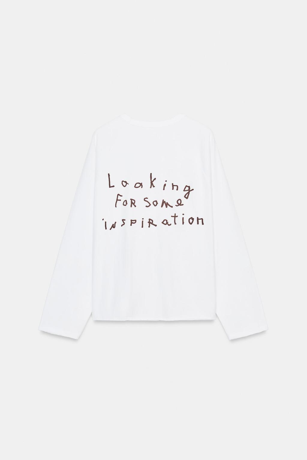 LONG SLEEVE TEXT T-SHIRT - image 2
