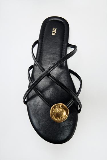 MULTI-STRAP FLAT SANDALS - Black by Zara