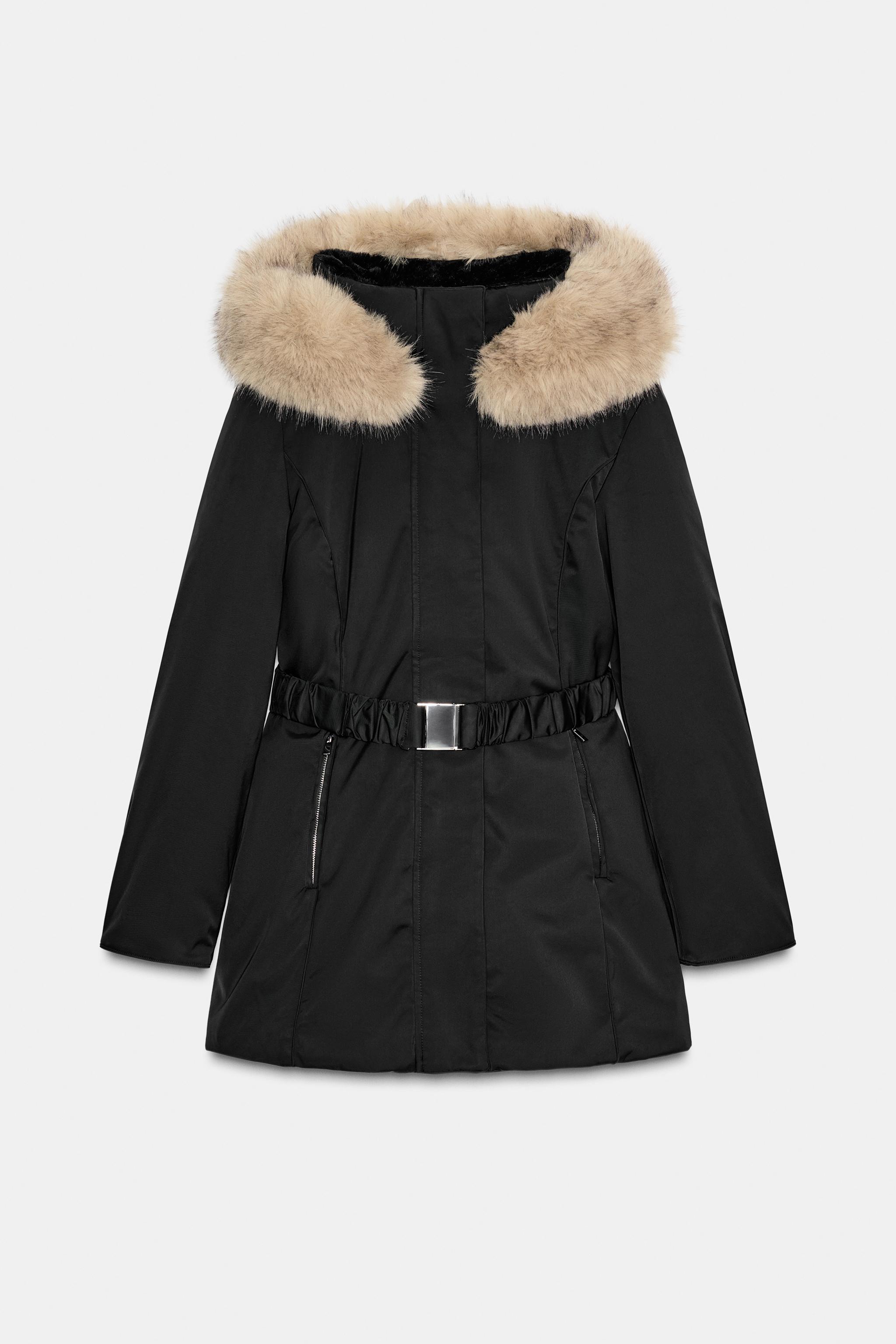 QUILTED ANORAK WITH FAUX FUR HOOD, WATER AND WIND PROTECTION