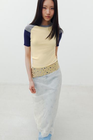 カラーブロックニットトップスマルチカラ―Zaraのカラーブロックニットトップス - マルチカラ― 