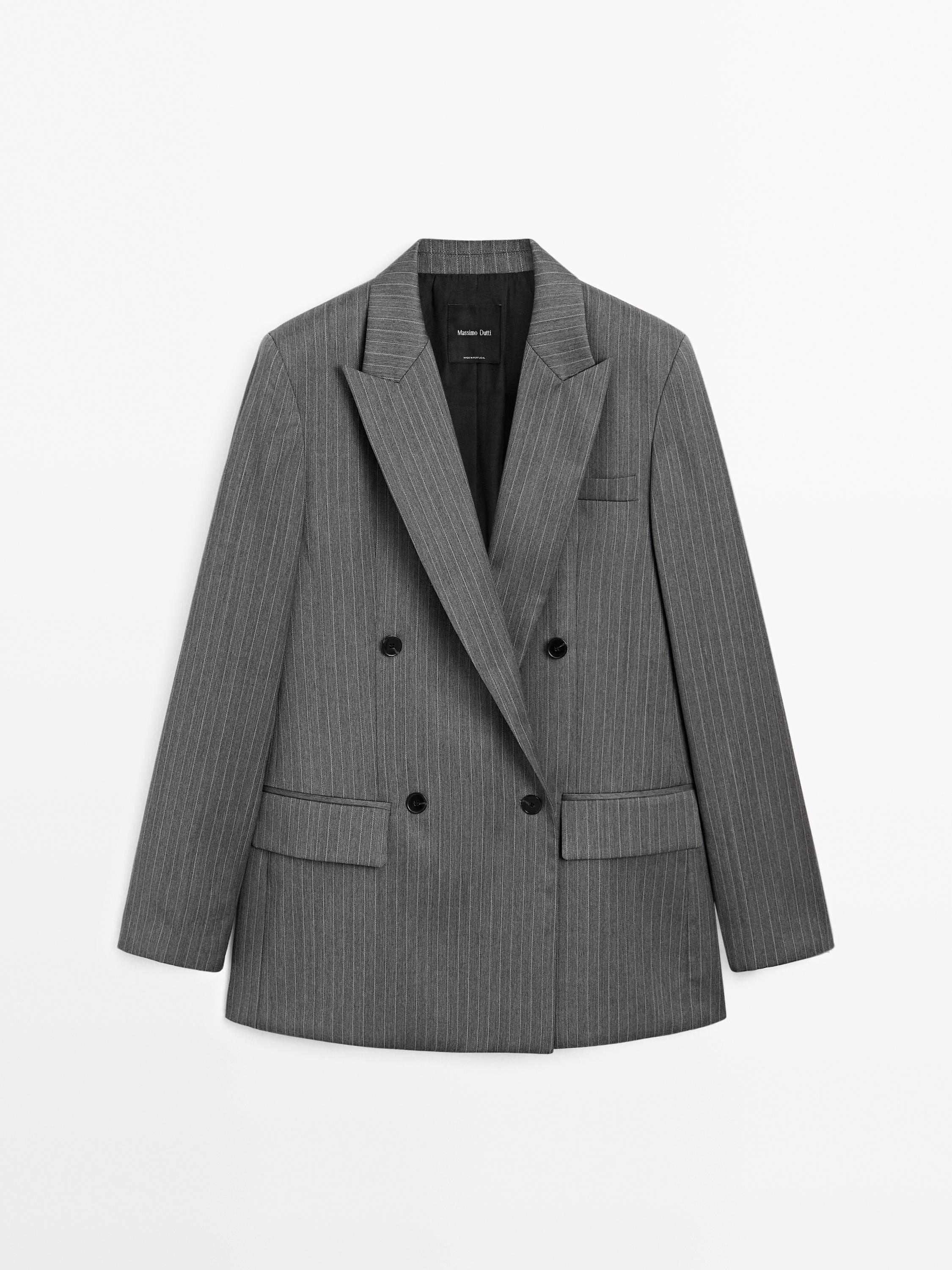 100% wool pinstripe blazer