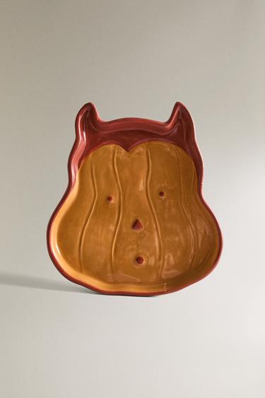 할로윈 호박 키즈 스톤웨어 접시 - Zara 멀티컬러