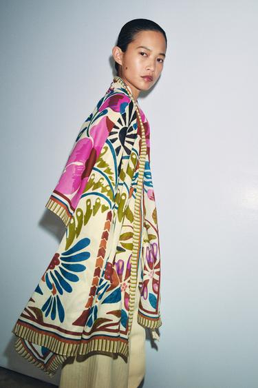 FOULARD 100% COTON À IMPRIMÉ TROPICAL - Multicolore de Zara - Image 1