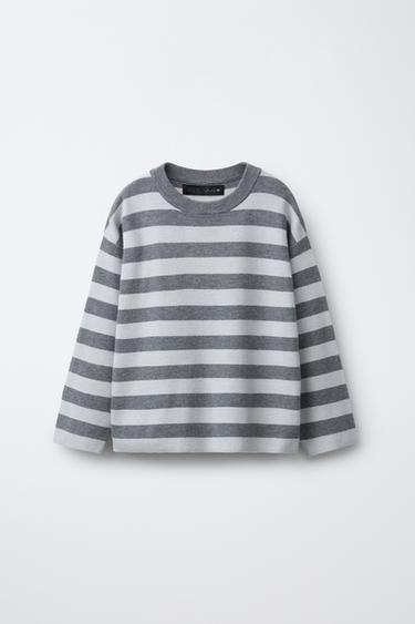 STRIPED KNIT T-SHIRT - Greyish by Zara