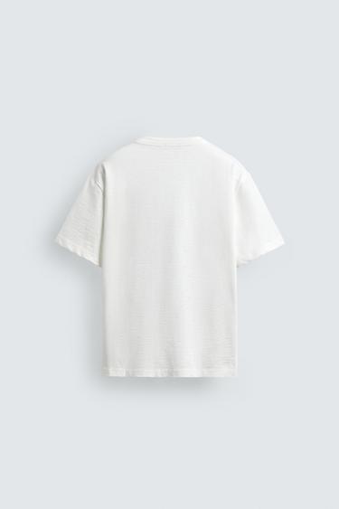 RELAXED FIT SLUB KNIT T-SHIRT - White by Zara - Image 7