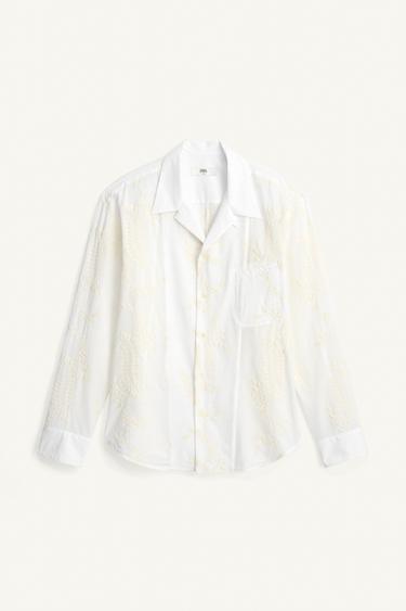 EMBROIDERED RELAXED FIT SHIRT - Ecru by Zara