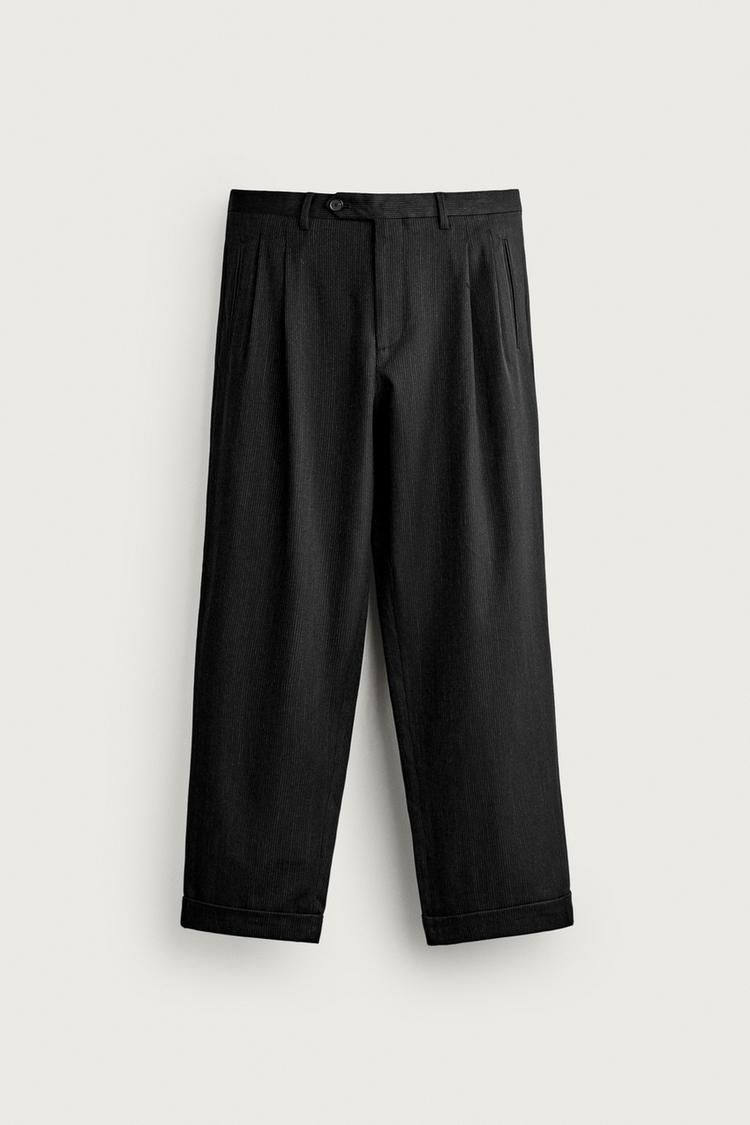 Pantalon relaxed fit traje rayas