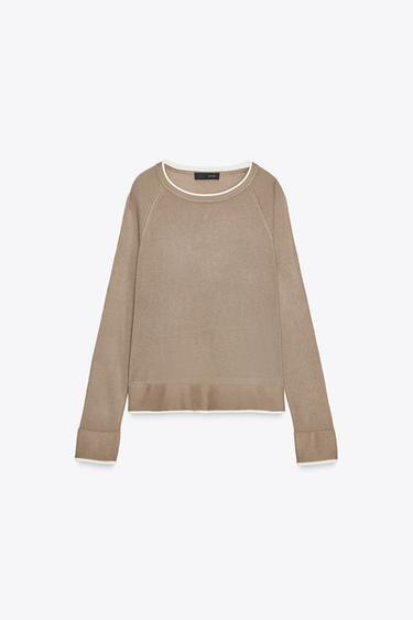 DOUBLE KNIT SWEATER - Mink by Zara