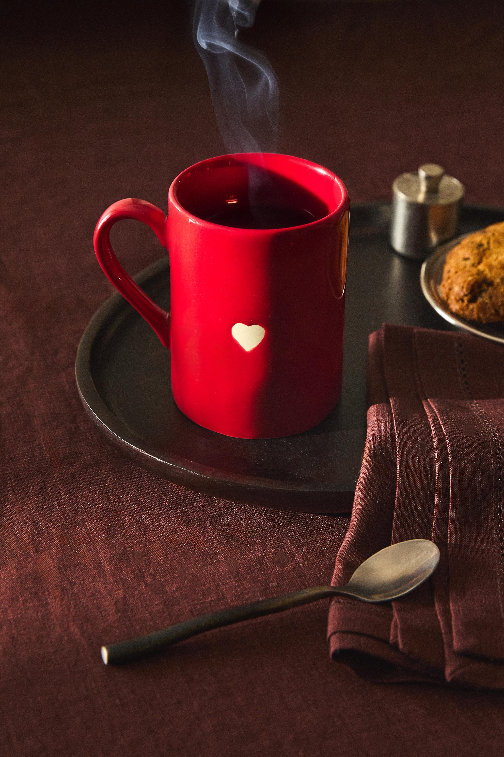 CHRISTMAS HEART STONEWARE MUG
