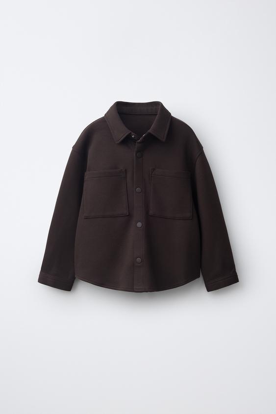 COMFORT OVERSHIRT WITH POCKETS - Brown by Zara - Image 0