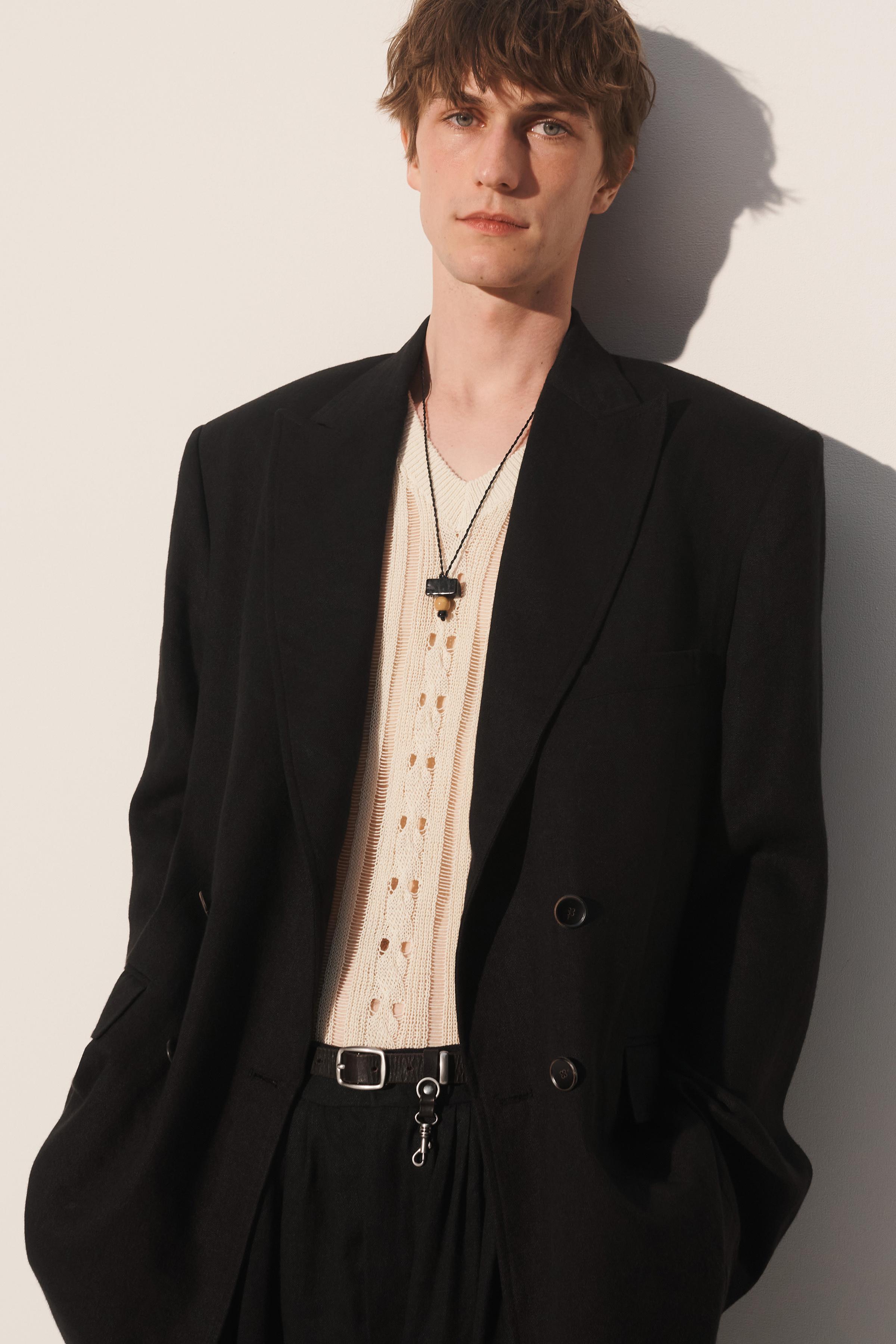 LINEN - LYOCELL DOUBLE BREASTED SUIT JACKET