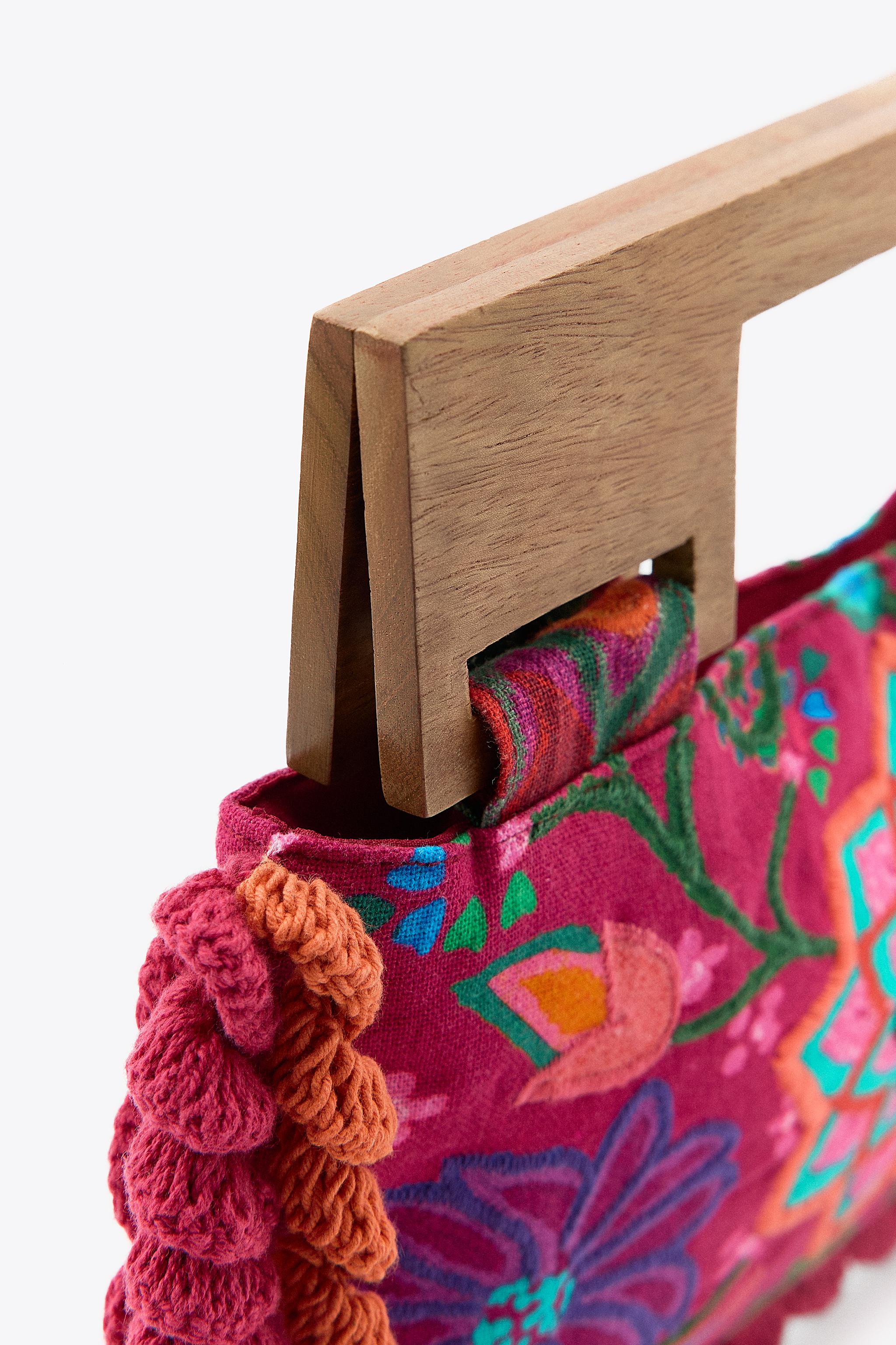 フローラル刺繍入りバッグ - フクシア | ZARA Japan / 日本