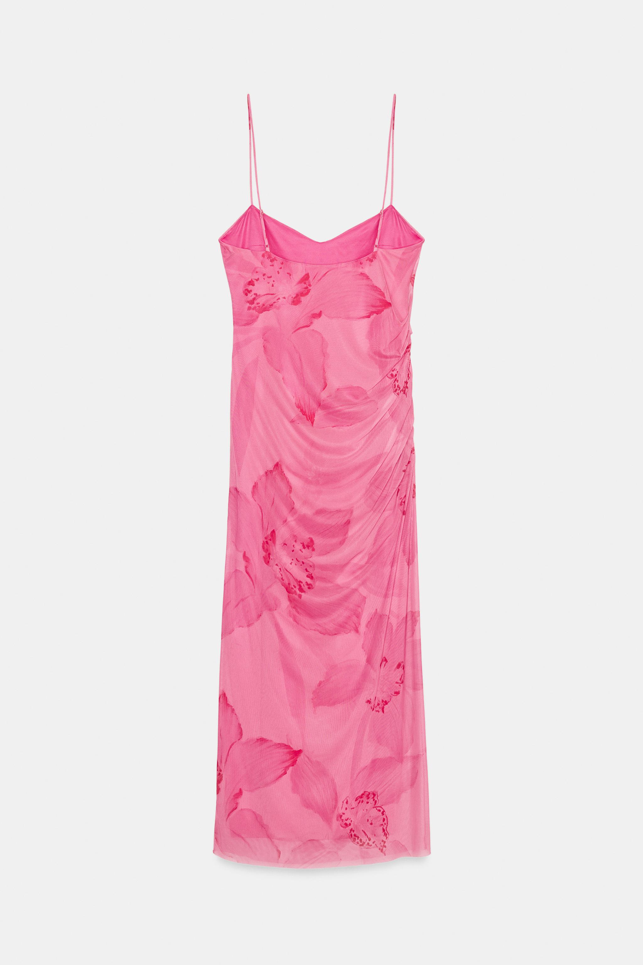 zara pink mesh dress Zara Pink Tulle Mesh Dress Chelle's Boutique