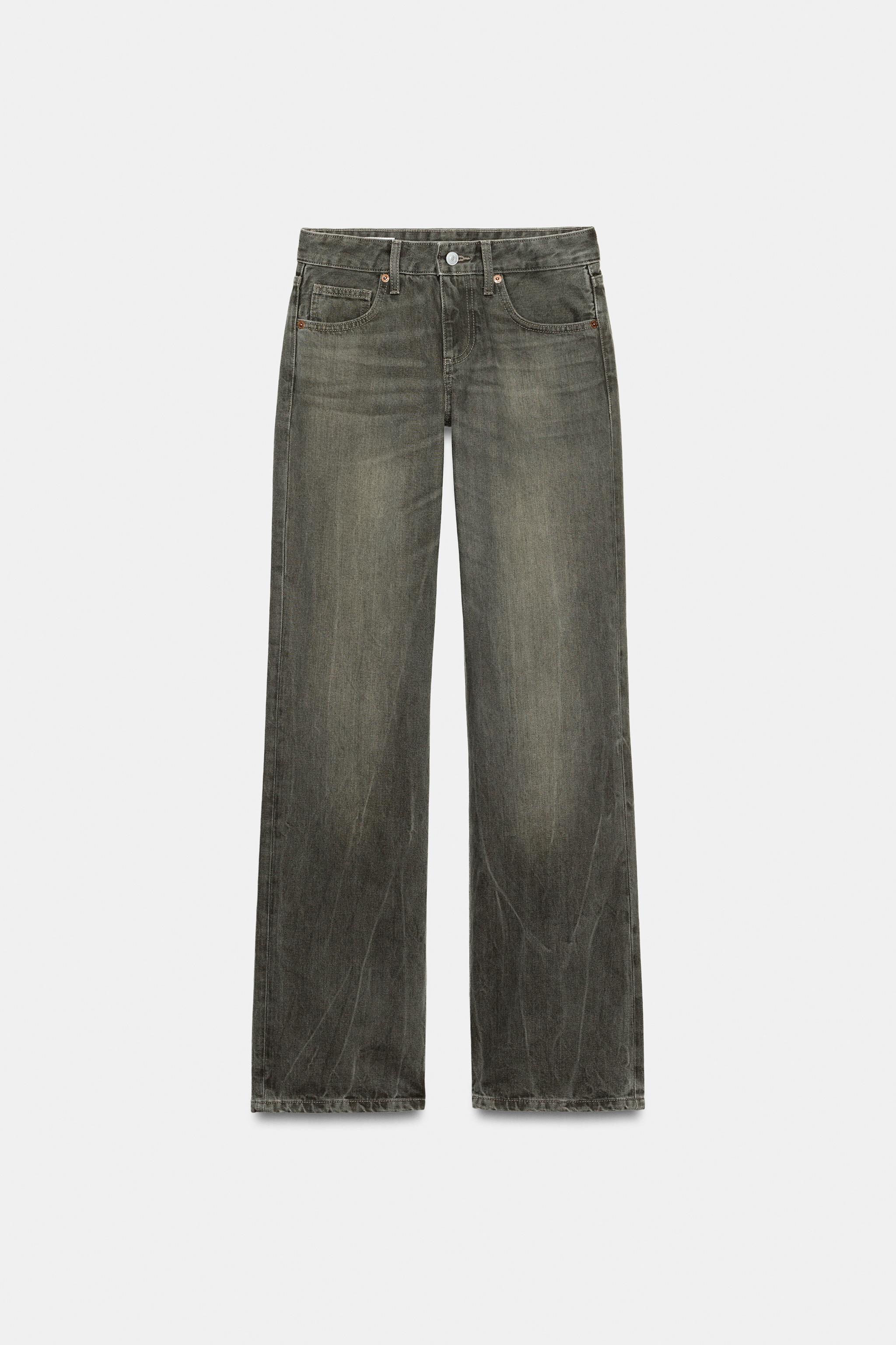 Zara Trf Düşük Bel Geniş Paça Jean görsel 7