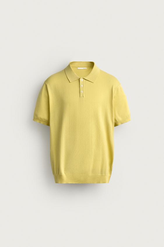 POLO EN MAILLE REGULAR FIT - Jaune de Zara - Image 7
