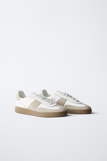 LEATHER PLIMSOLLS - White by Zara