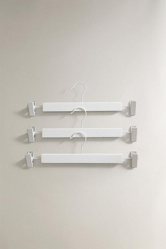 WOODEN SKIRT HANGER (SET OF 3) - White by Zara - Image 0