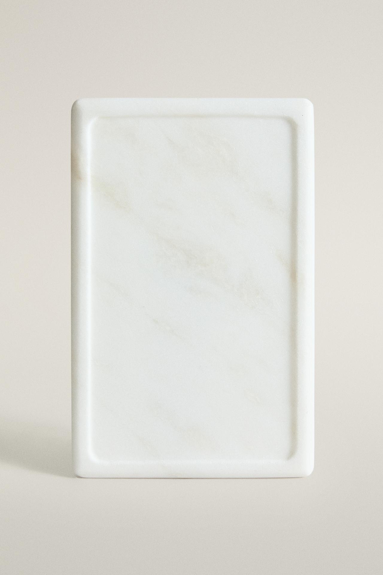 WHITE MARBLE BATHROOM TRAY — white