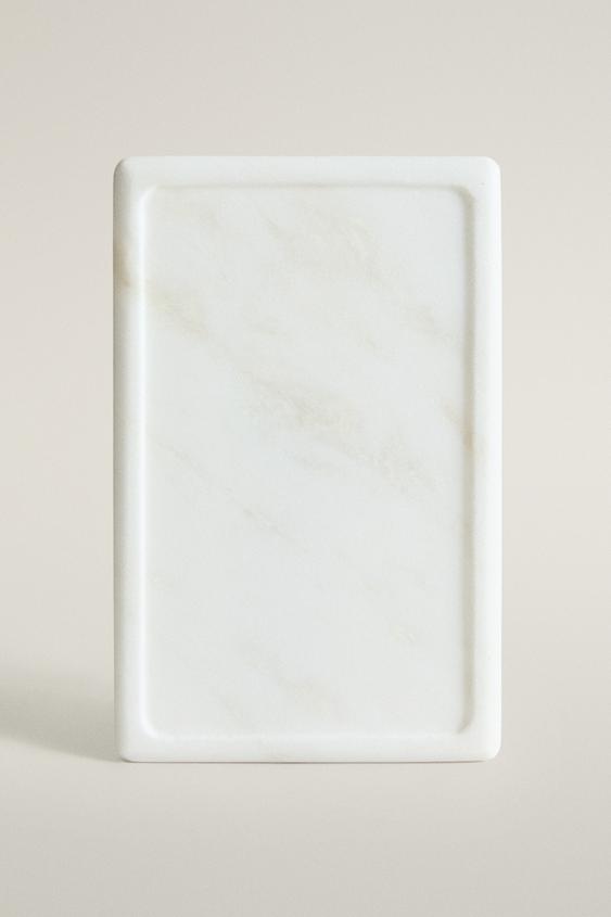 BANDEJA DE BANHEIRO DE MÁRMORE BRANCO - branco da Zara - Imagem 0