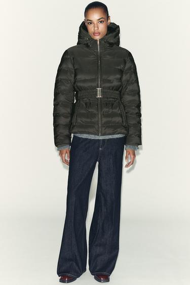 WATER-REPELLENT WINDPROOF FITTED SHORT ANORAK - Khaki by Zara