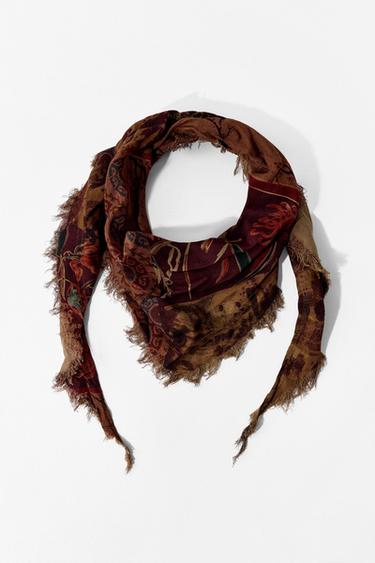 BANDANA ESTAMPADA CON VISCOSA - Marrón de Zara