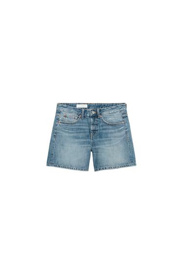 REGULAR FIT MID-RISE DENIM SHORTS