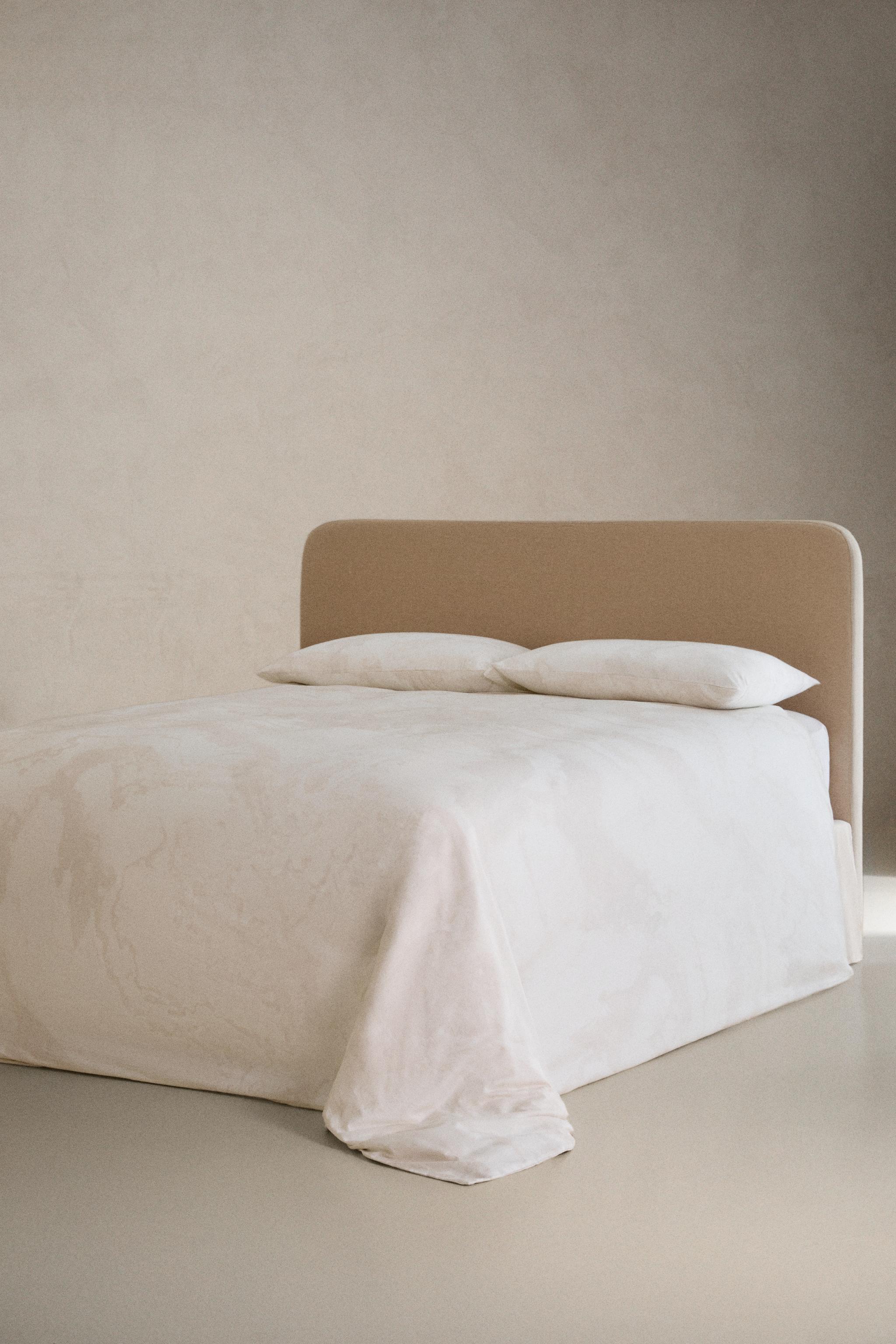 MARBLE PRINT DUVET COVER — Oyster-white