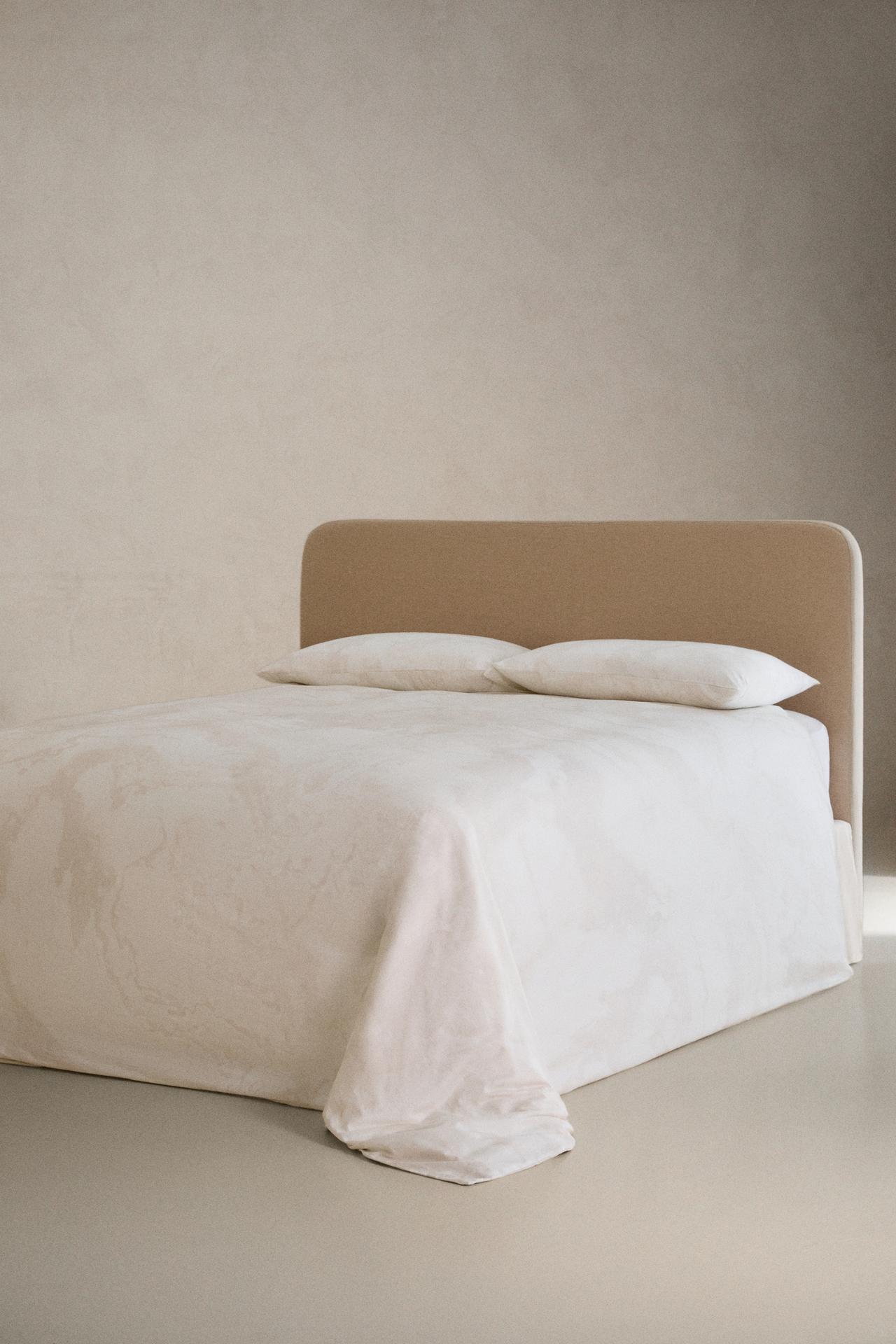 MARBLE PRINT DUVET COVER — Oyster-white