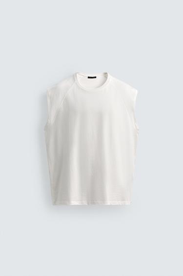 Zara 褪色效果挖背背心 - 裸色