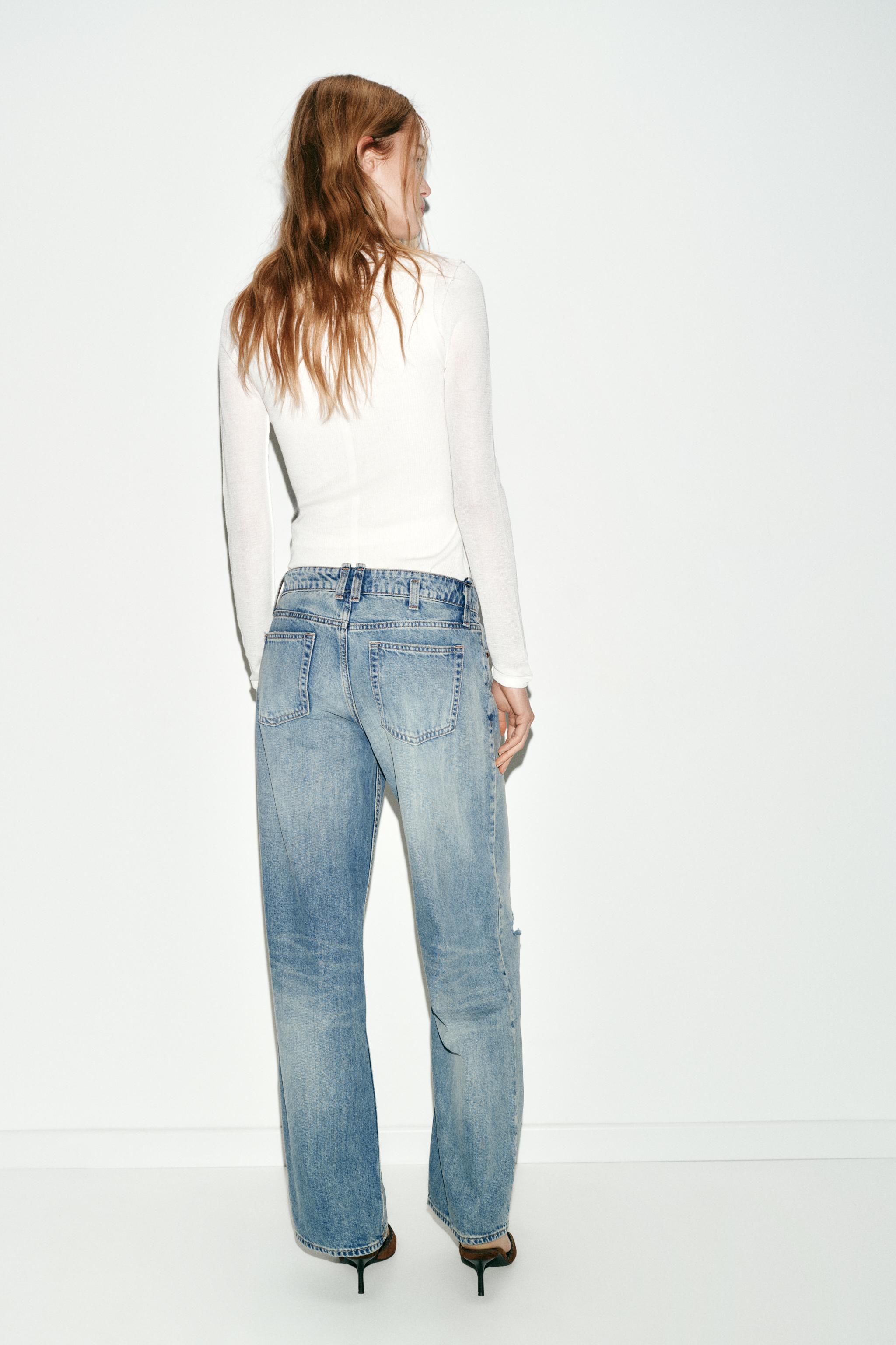 Z1975 RIPPED LOW RISE STRAIGHT JEANS