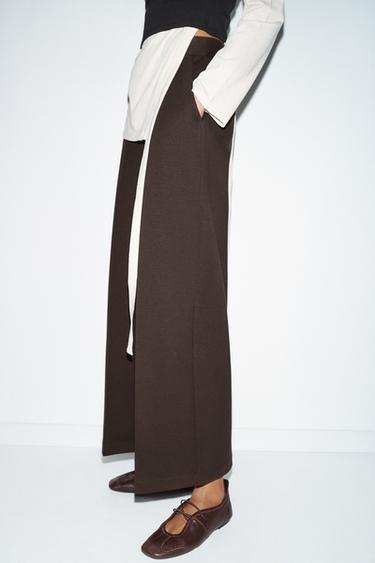 PANTALON INTERLOCK - Chocolat de Zara - Image 4