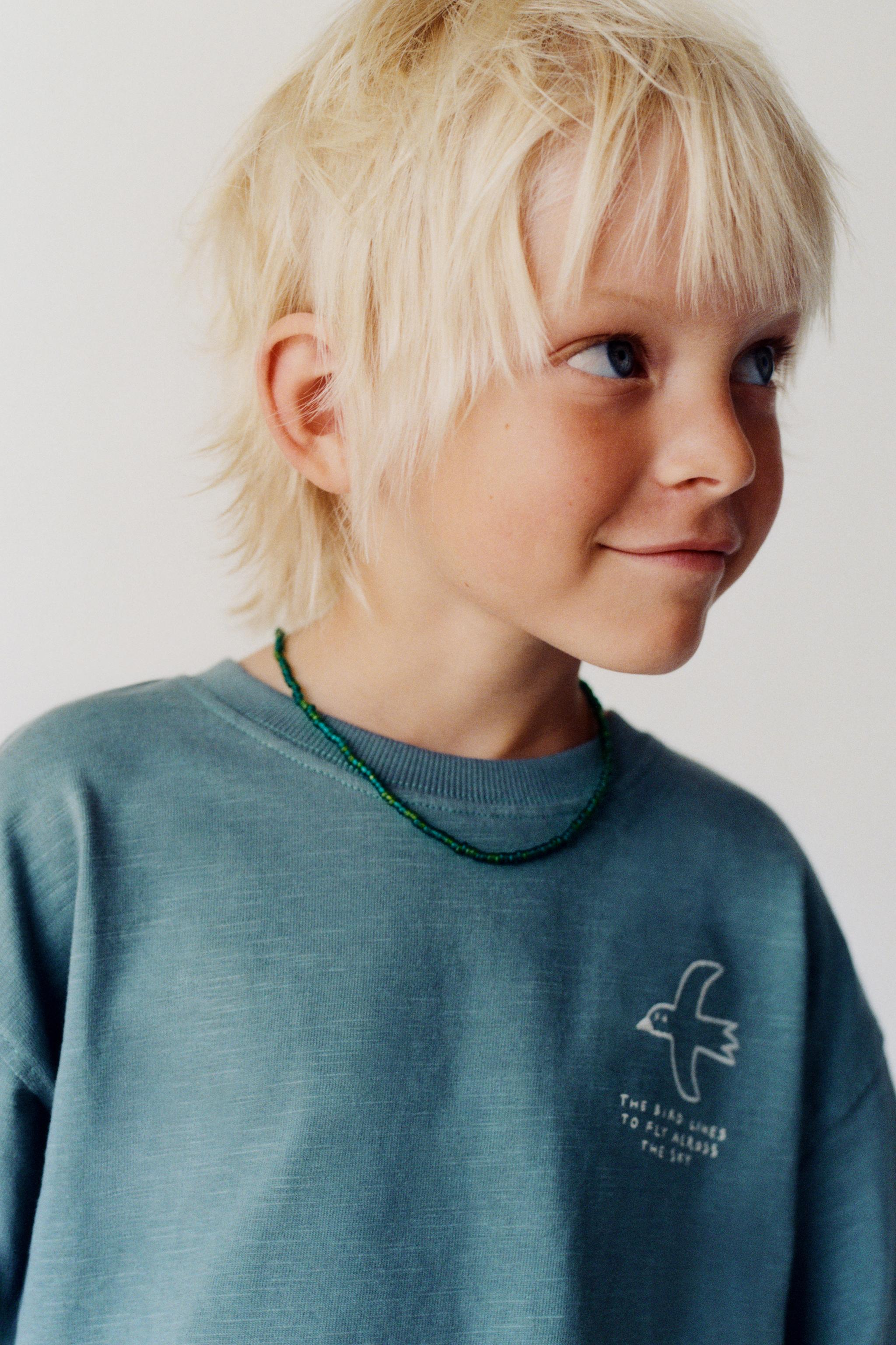 TURTLE EMBROIDERED T-SHIRT — Light petrol blue