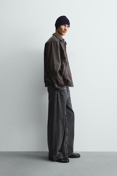 BLOUSON BOMBER MATIÈRE SYNTHÉTIQUE - Marron chocolat de Zara - Image 3