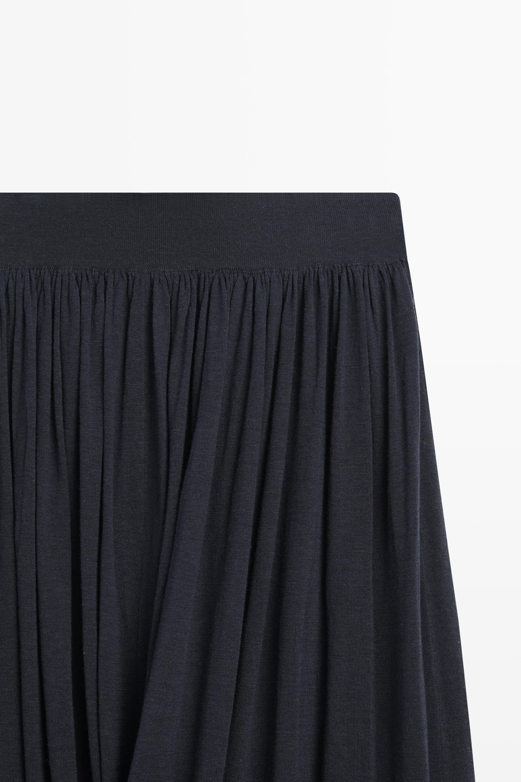 Draped balloon midi skirt