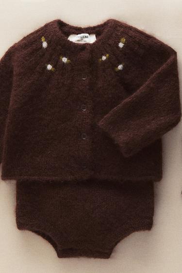 ALPACA BABY CARDIGAN - Chocolate brown by Zara - Image 4