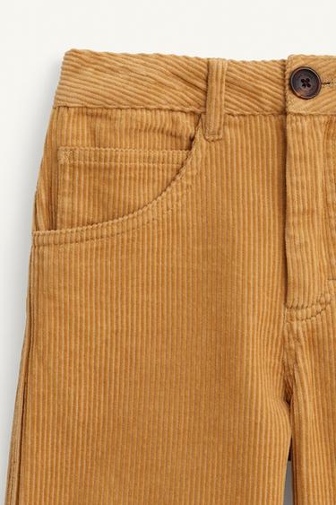 LIMITED EDITION WIDE-LEG CORDUROY TROUSERS - camel by Zara - Image 7