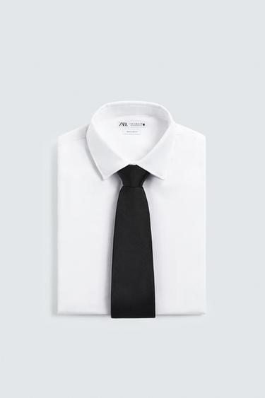 BASIC 100% SILK TIE - Black by Zara - Image 2
