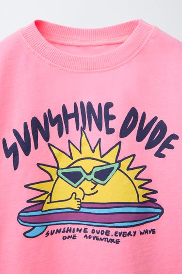 PRINTED GARMENT DYE T-SHIRT - Neon pink by Zara - Image 2