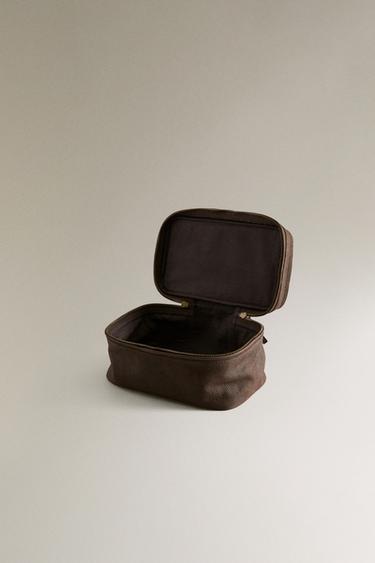FADED LEATHER WASH BAG - Brown by Zara - Image 4